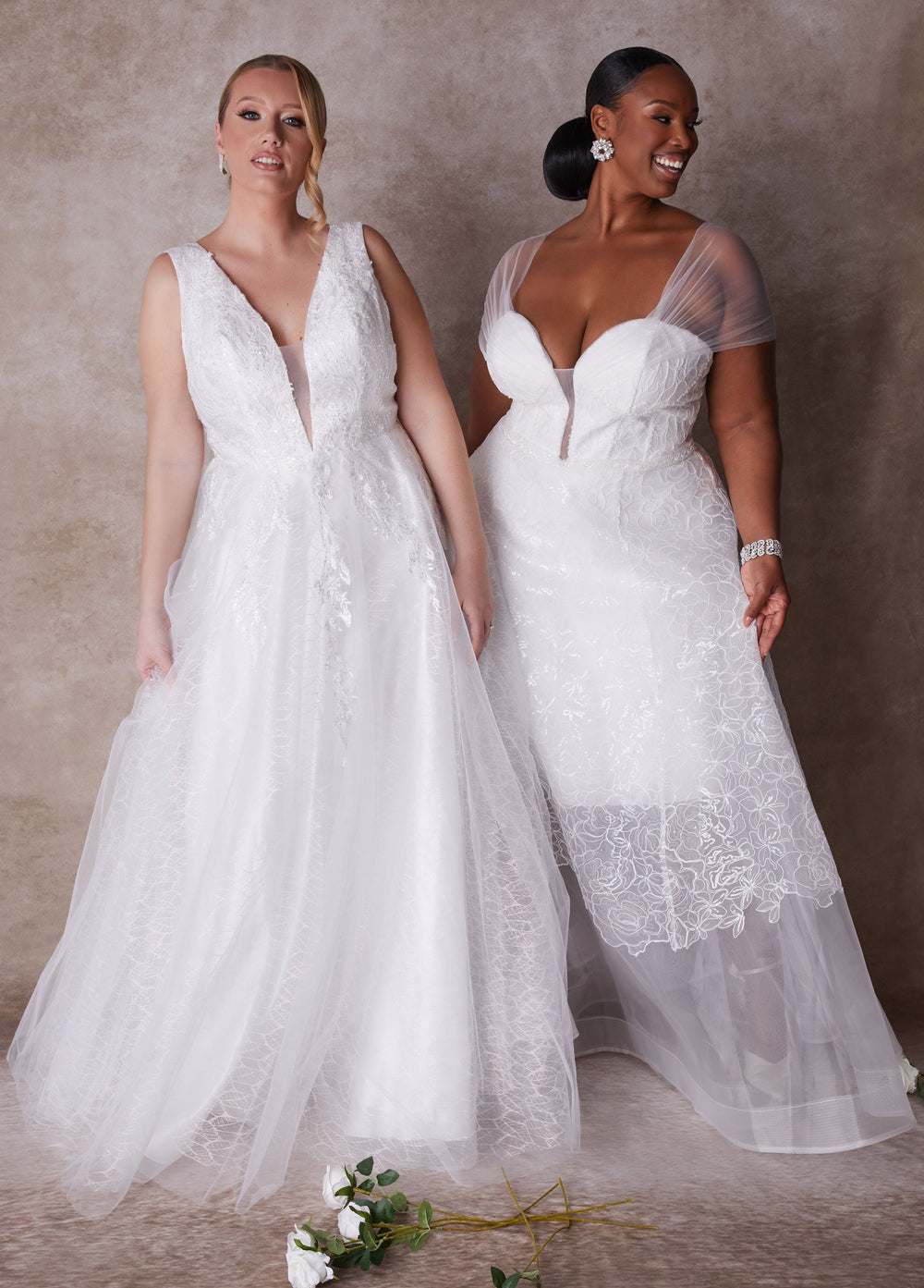Plus Size Princess Gown Plus Size Wedding Gown Plus Size Bridal Fashion Egret | Ashley Stewart