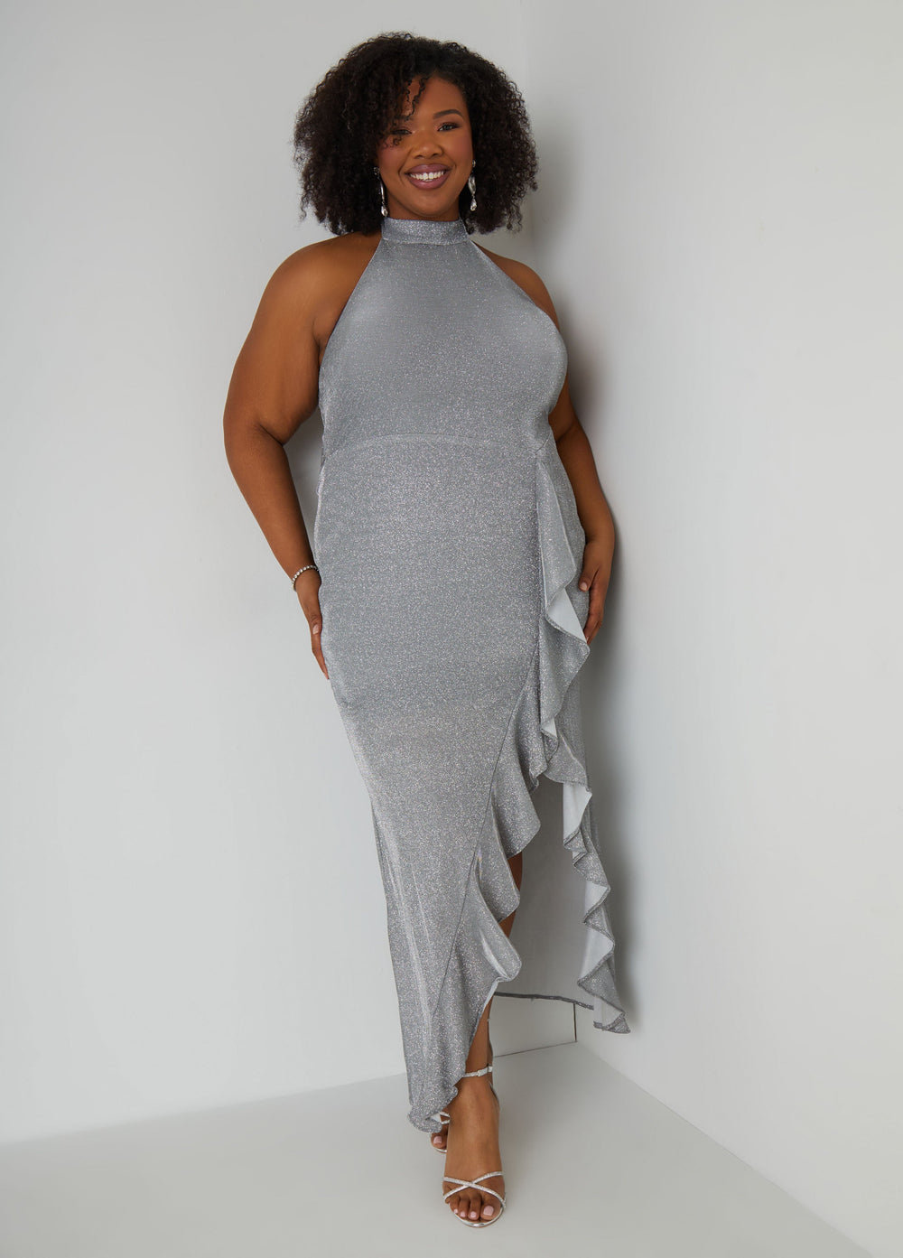Plus Size Metallic Bridesmaid Gown Plus Size Bridal Fashion Champagne | Ashley Stewart