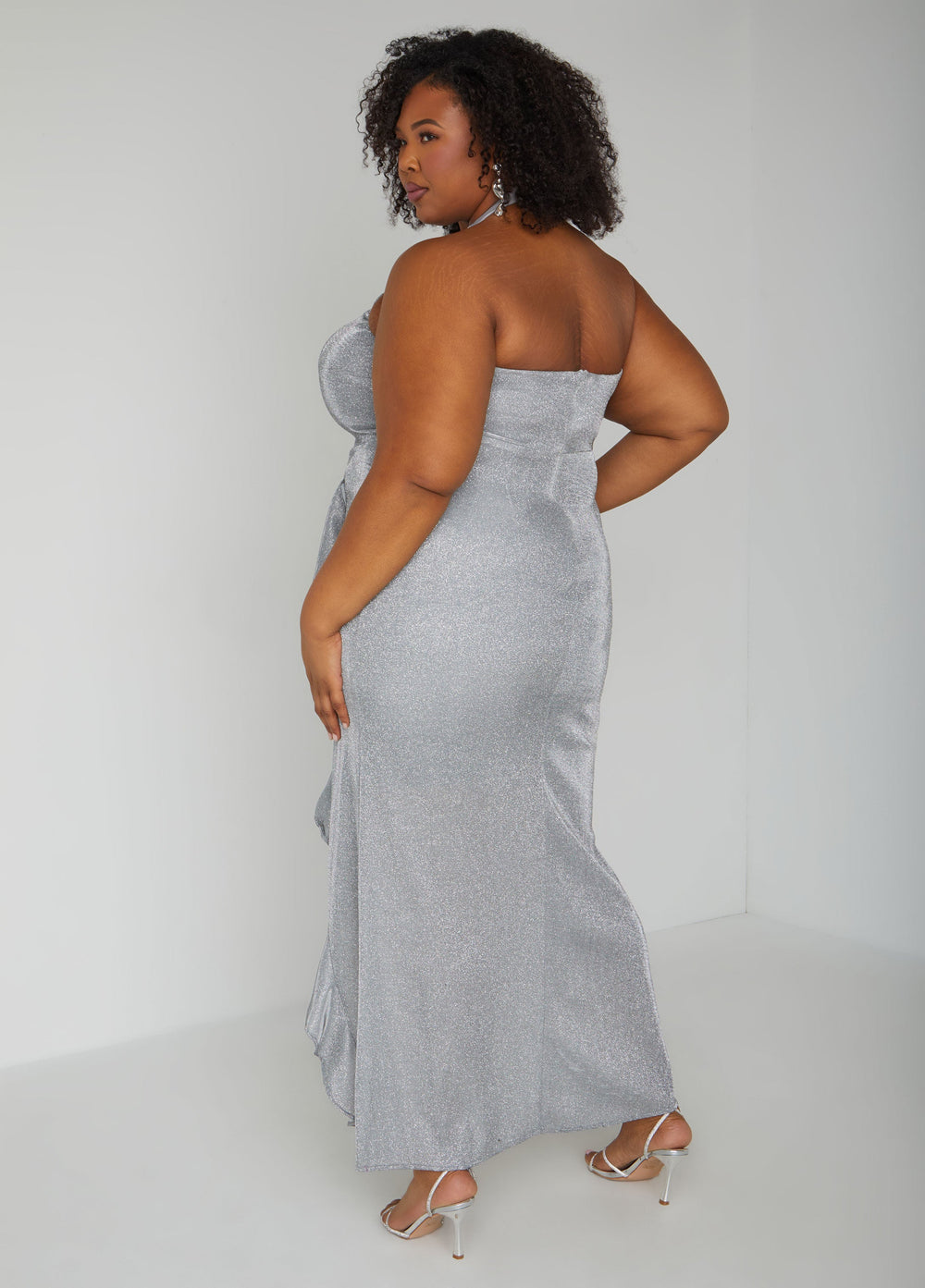 Plus Size Metallic Bridesmaid Gown Plus Size Bridal Fashion Champagne | Ashley Stewart