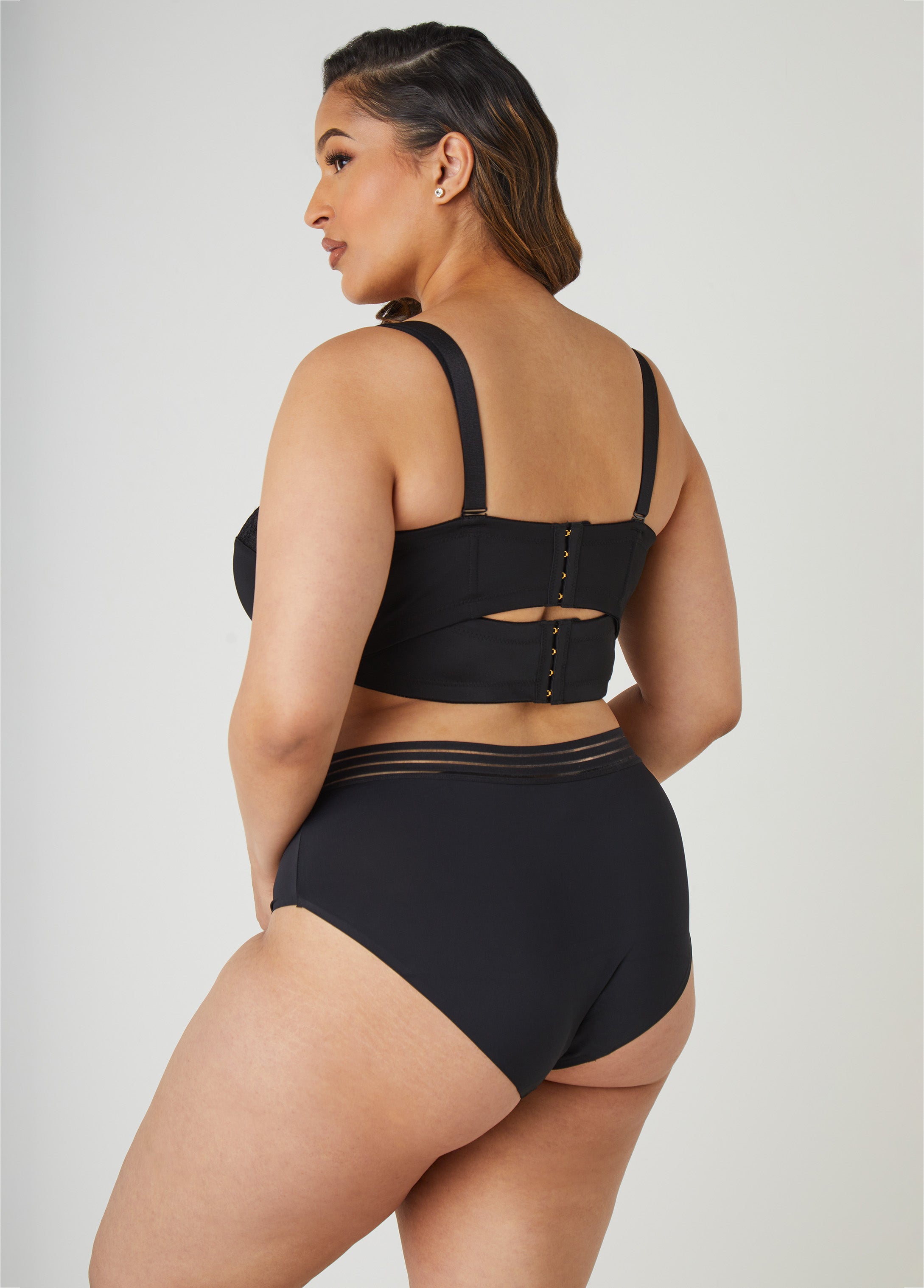 Six Way Convertible Lace Butterfly Bra Black | Ashley Stewart