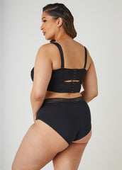 Six Way Convertible Lace Butterfly Bra Black | Ashley Stewart