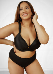 Smoothing Plunge Butterfly Bra Black | Ashley Stewart