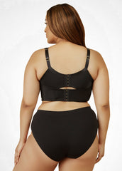 Smoothing Plunge Butterfly Bra Black | Ashley Stewart