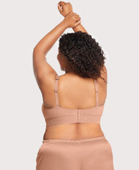 Bramour Lexington Lace Plunge Bralette Cappuccino | Ashley Stewart