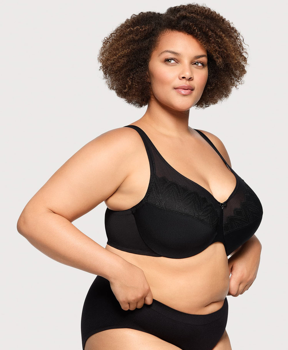 WonderWire® Underwire Minimizer Bra Black | Ashley Stewart