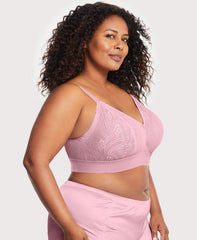 Bramour Gramercy Triangle Lace Bralette Mauve | Ashley Stewart