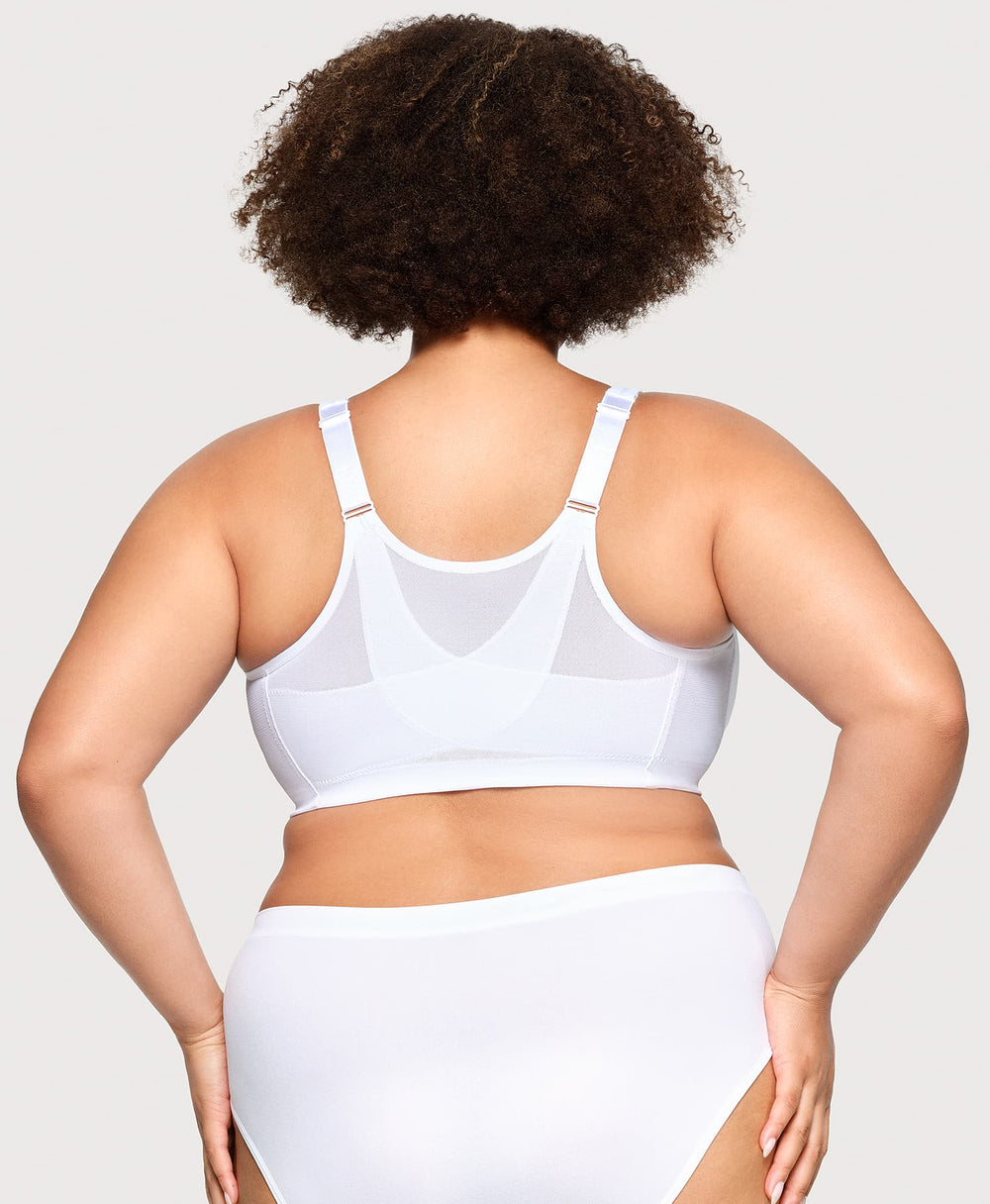 MagicLift Front-Closure Posture Back Bra White | Ashley Stewart