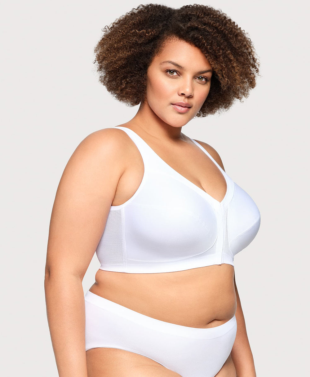 MagicLift Front-Closure Posture Back Bra White | Ashley Stewart