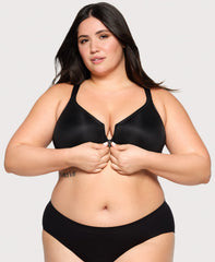 Front-Closure Posture Back WonderWire Bra Black | Ashley Stewart