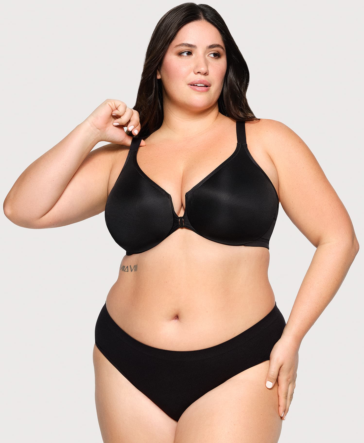 Front-Closure Posture Back WonderWire Bra Black | Ashley Stewart