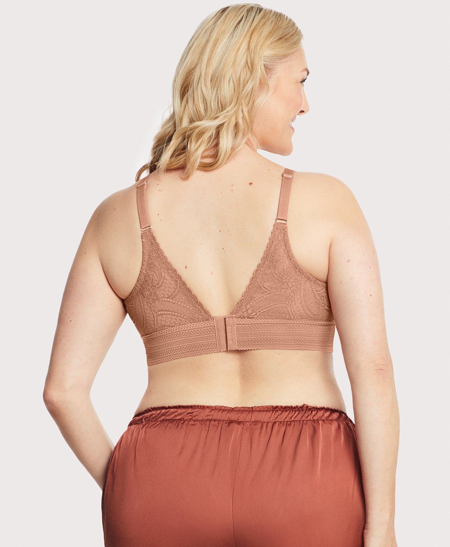 Bramour Gramercy Lace Triangle Bralette Cappuccino | Ashley Stewart
