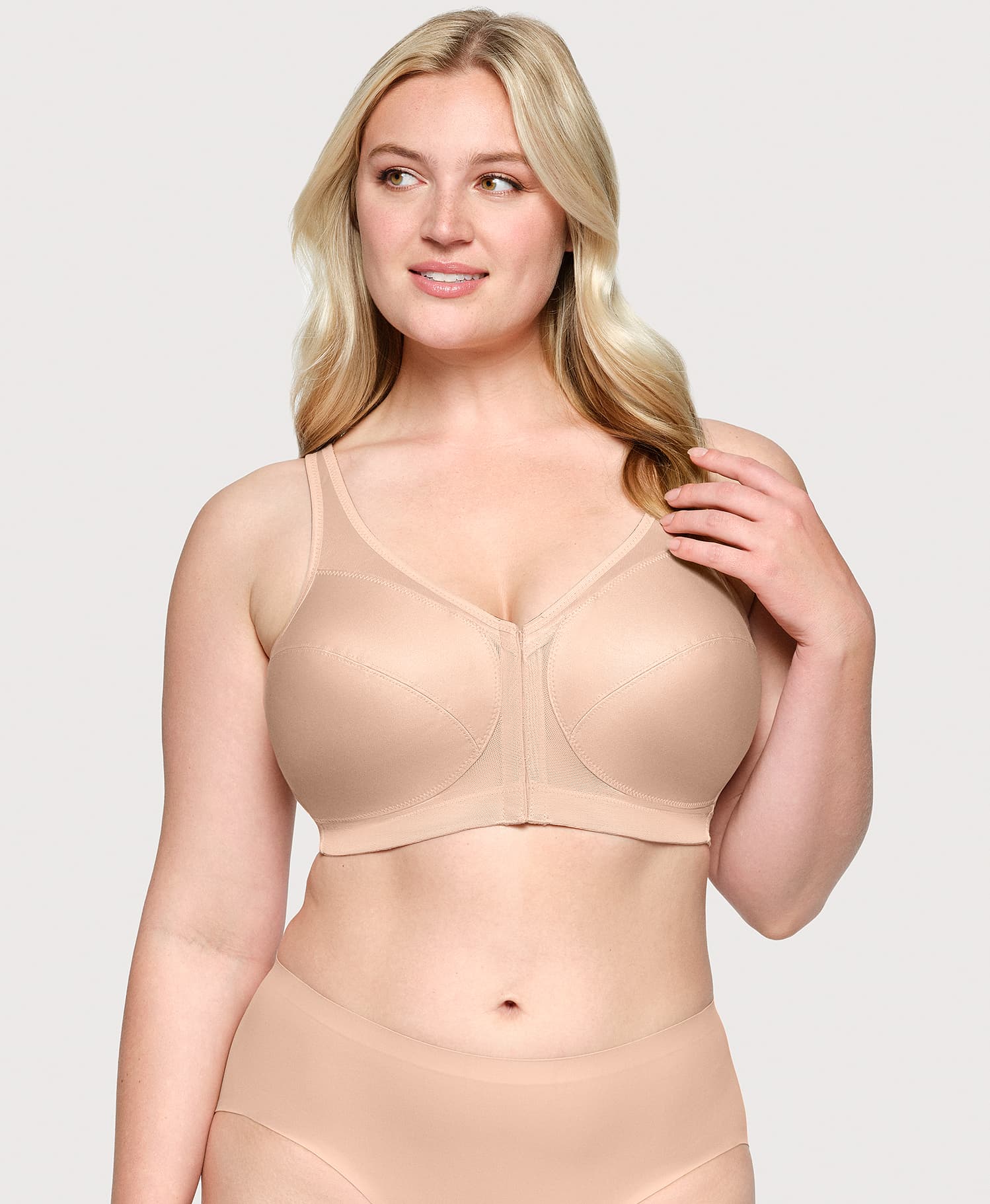 MagicLift Front-Closure Posture Back Bra Cafe | Ashley Stewart