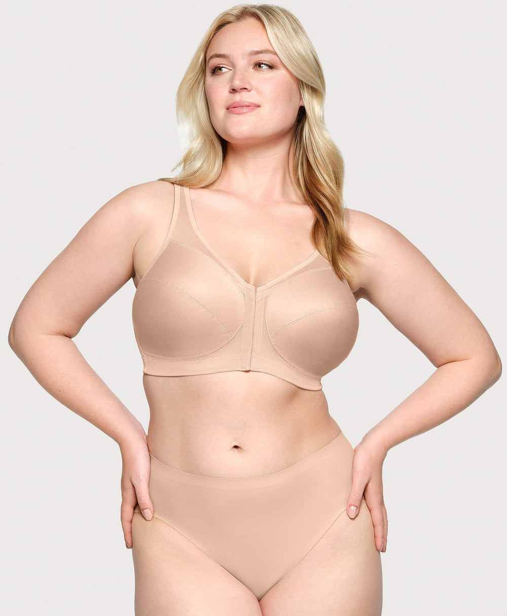 MagicLift Front-Closure Posture Back Bra Cafe | Ashley Stewart