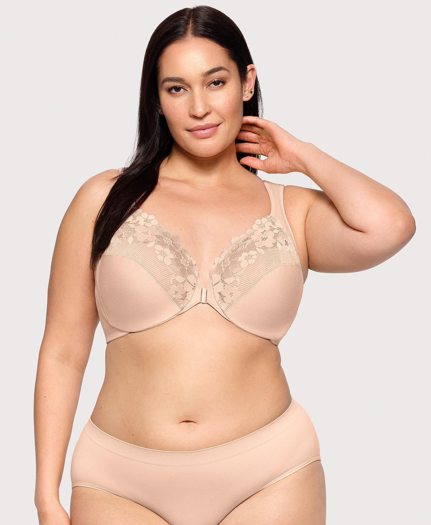 Front-Closure Cotton WonderWire Bra Cafe | Ashley Stewart