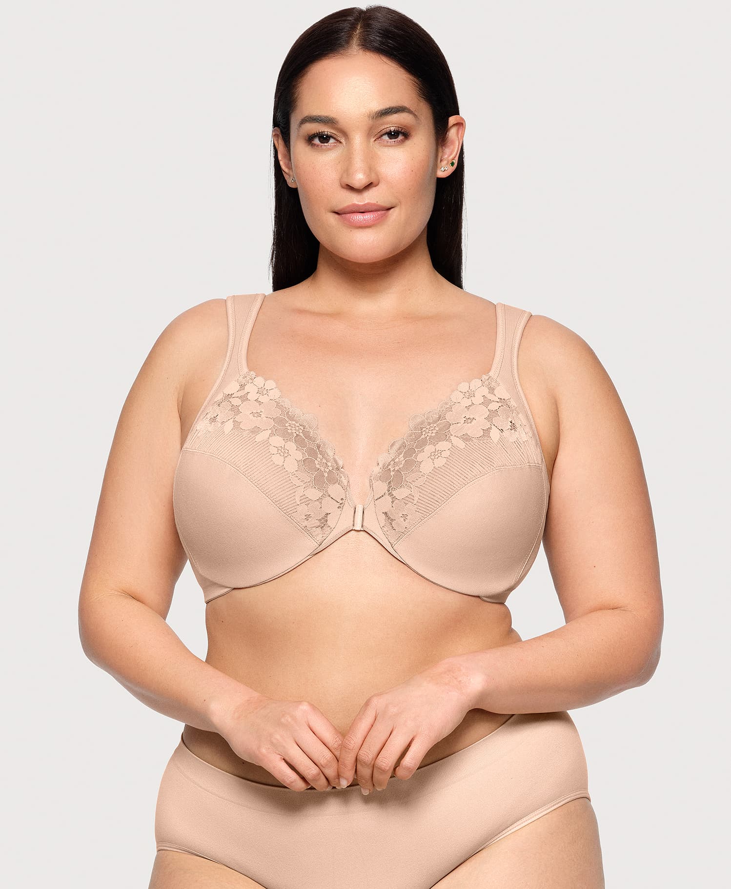 Front-Closure Cotton WonderWire Bra Cafe | Ashley Stewart