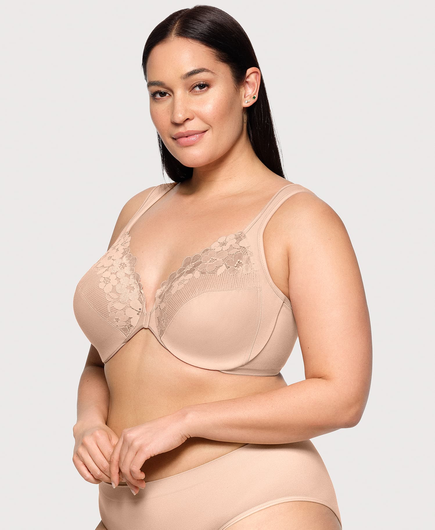 Front-Closure Cotton WonderWire Bra Cafe | Ashley Stewart