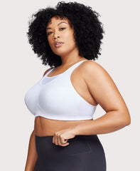 No-Bounce Camisole Sports Bra White | Ashley Stewart