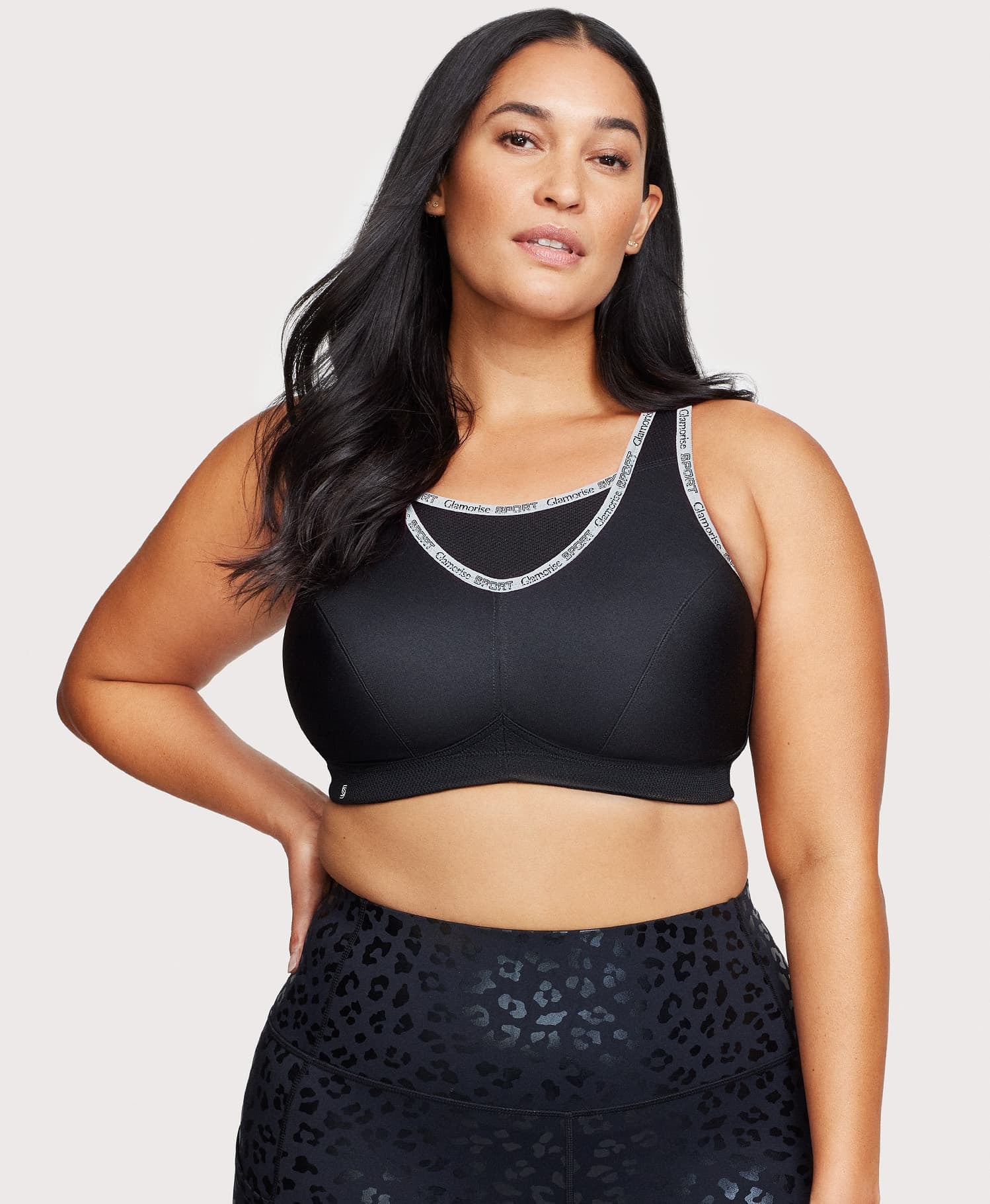 No-Bounce Camisole Sports Bra Black | Ashley Stewart