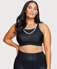 No-Bounce Camisole Sports Bra Black | Ashley Stewart