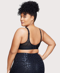 No-Sweat Mesh Sports Bra Black | Ashley Stewart