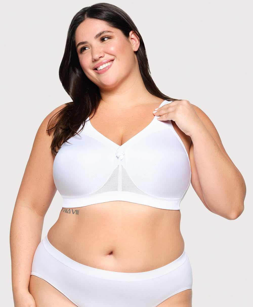 MagicLift Active Support Bra White | Ashley Stewart