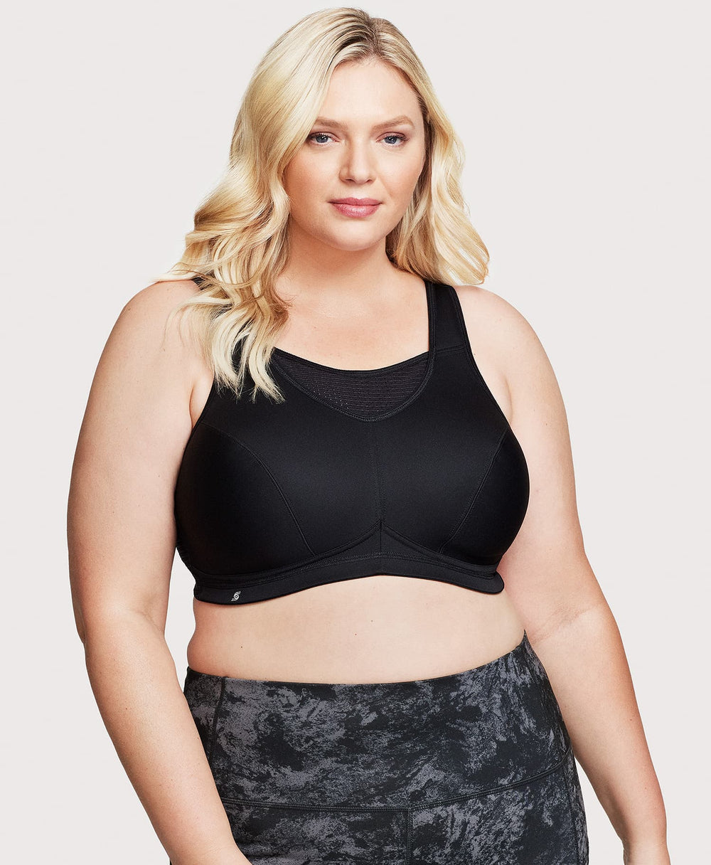 No-Bounce Camisole Elite Sports Bra Black | Ashley Stewart