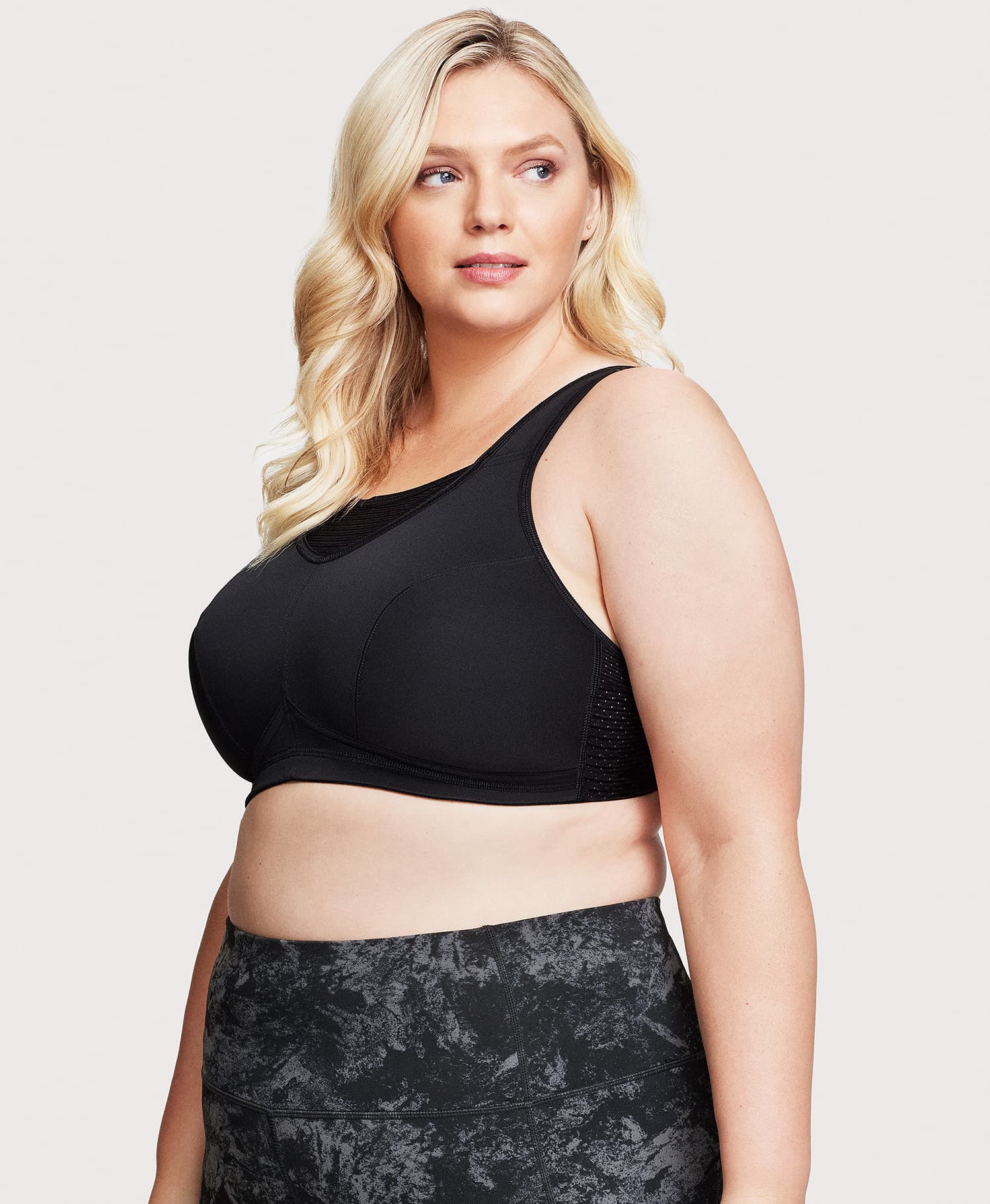 No-Bounce Camisole Elite Sports Bra Black | Ashley Stewart