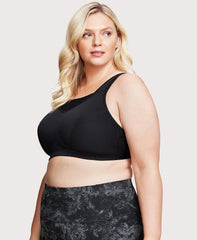 No-Bounce Camisole Elite Sports Bra Black | Ashley Stewart