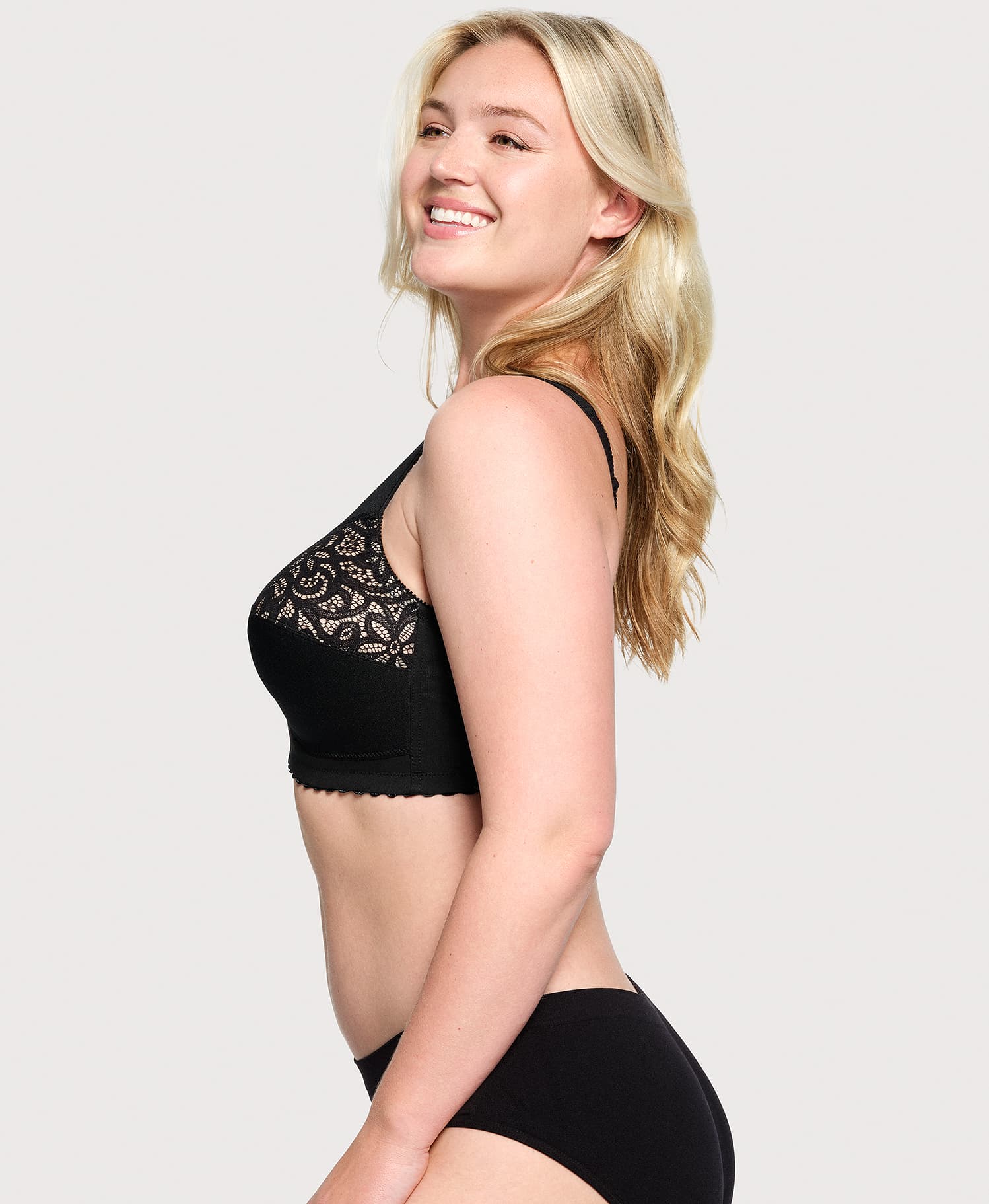 MagicLift Cotton Support Bra Black | Ashley Stewart