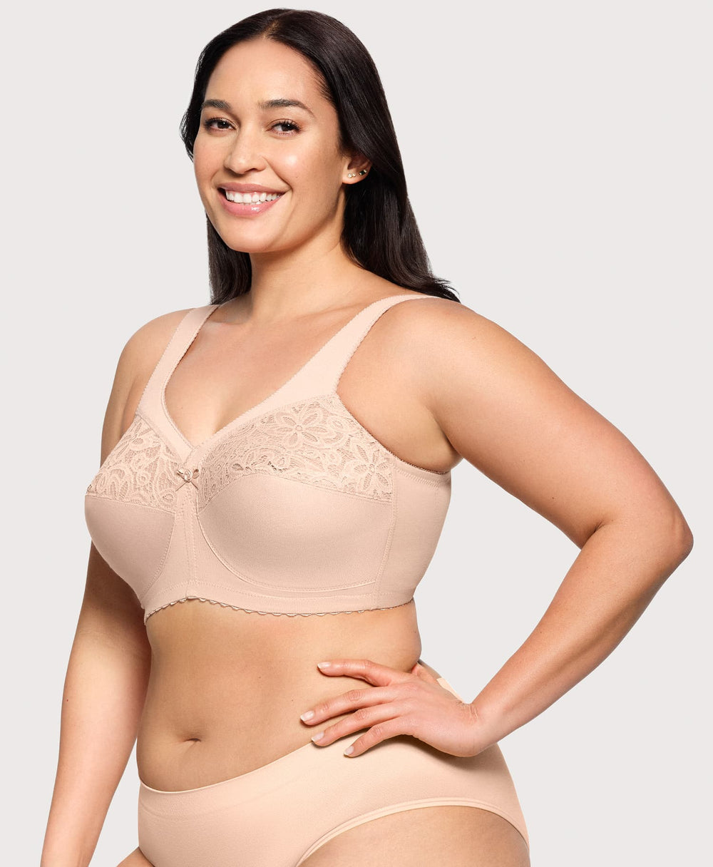 MagicLift Cotton Support Bra Cafe | Ashley Stewart