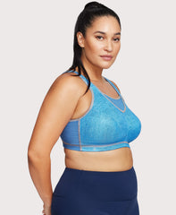 No-Bounce Camisole Elite Sports Bra Light Denim | Ashley Stewart