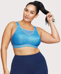 No-Bounce Camisole Elite Sports Bra Light Denim | Ashley Stewart