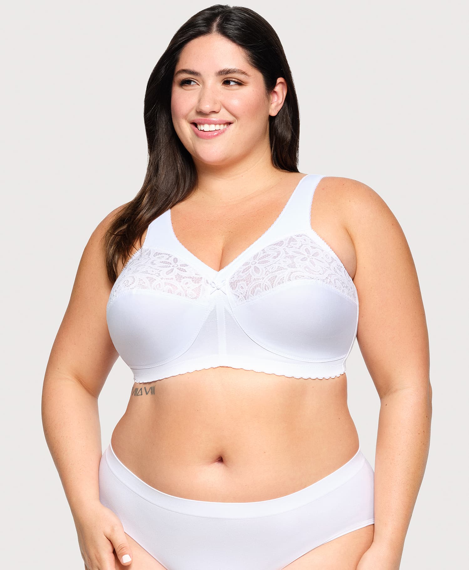 MagicLift Cotton Support Bra White | Ashley Stewart