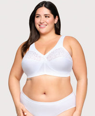 MagicLift Cotton Support Bra White | Ashley Stewart