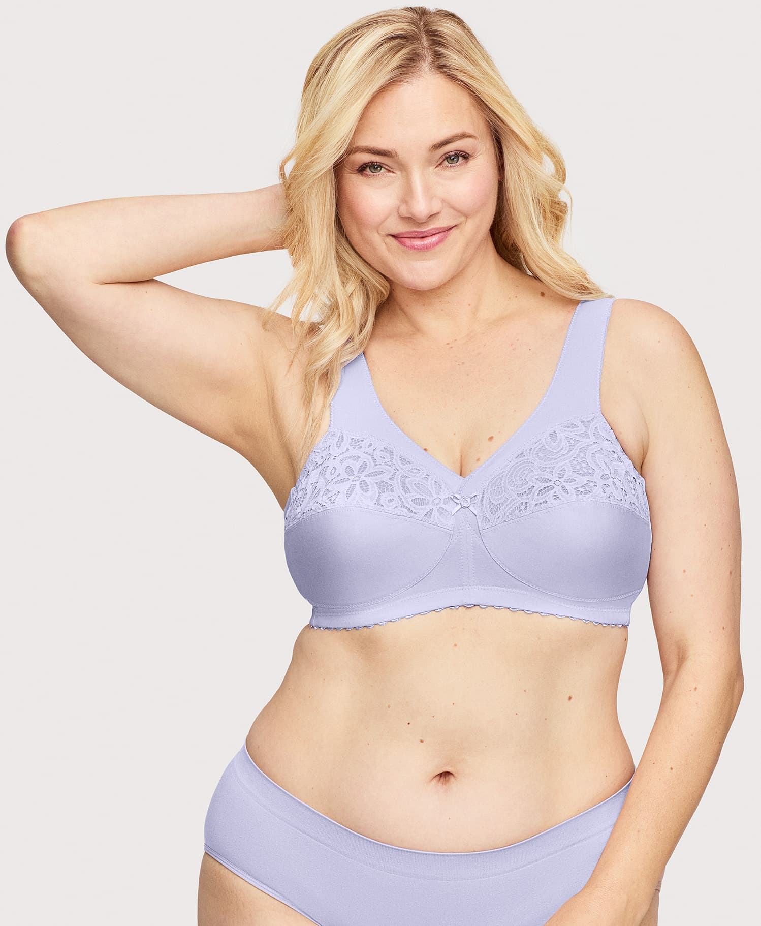 MagicLift Cotton Support Bra Lilac | Ashley Stewart