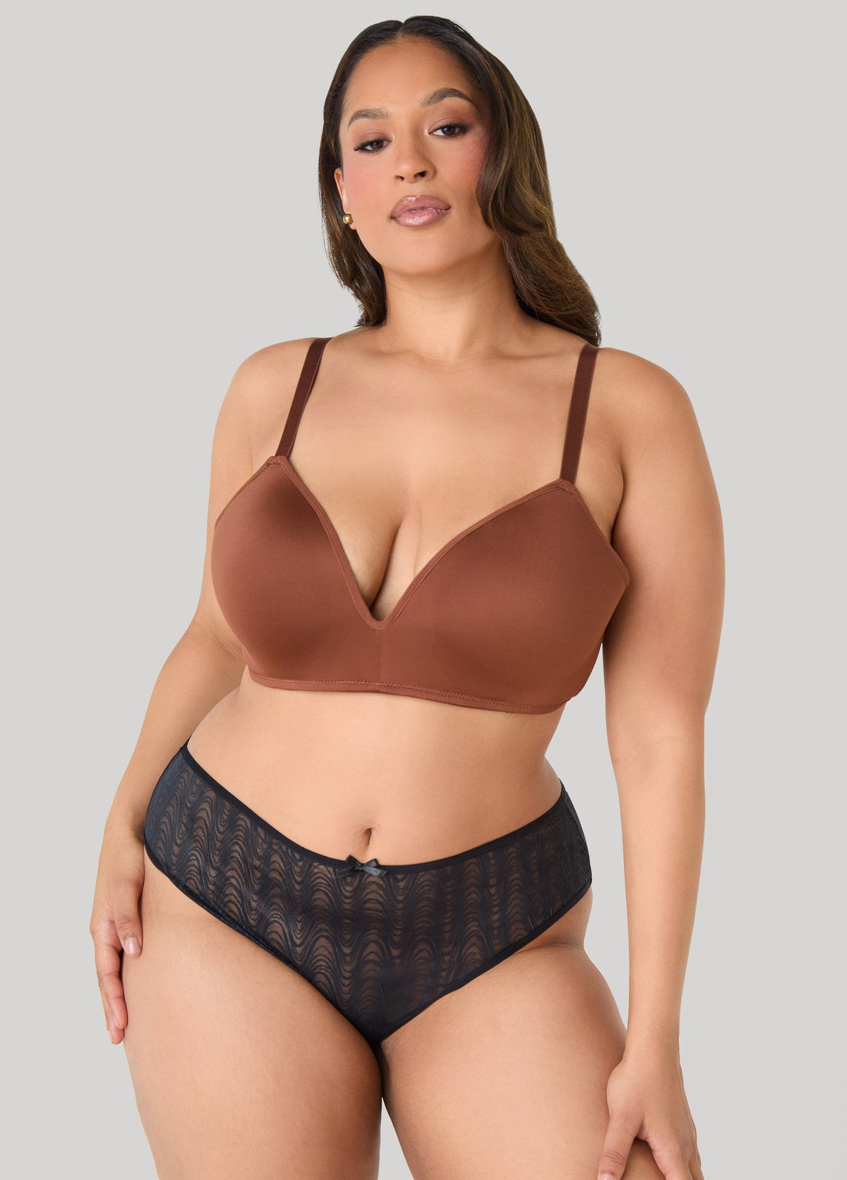 Wave Bikini Briefs Black | Ashley Stewart