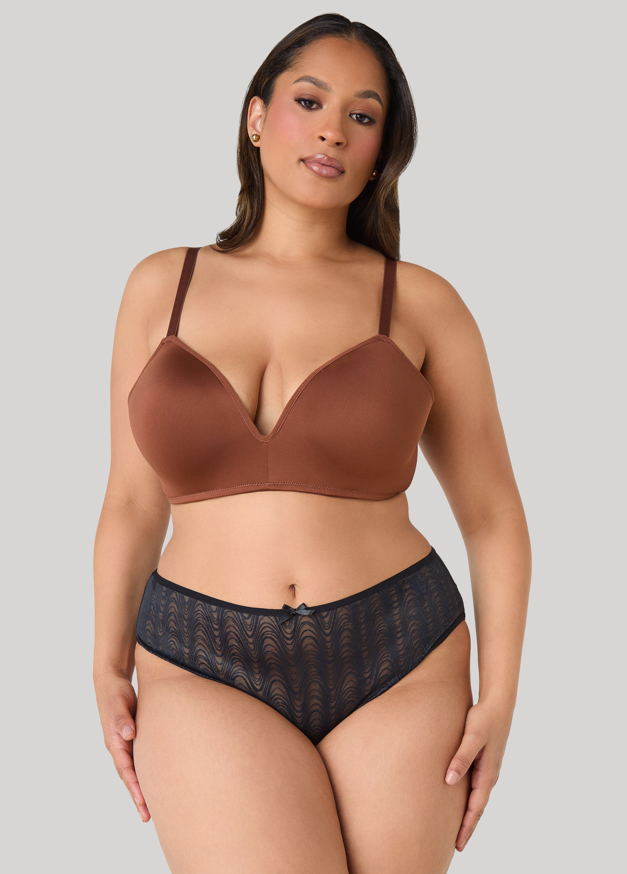 Wave Bikini Briefs Black | Ashley Stewart