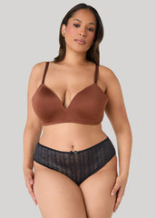 Wave Bikini Briefs Black | Ashley Stewart