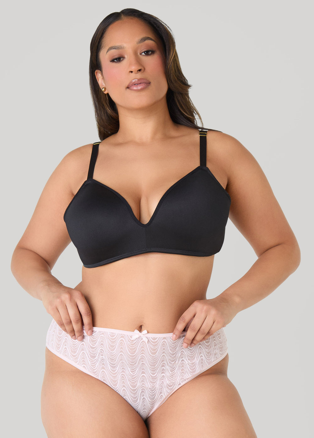 Wave Bikini Briefs Black | Ashley Stewart