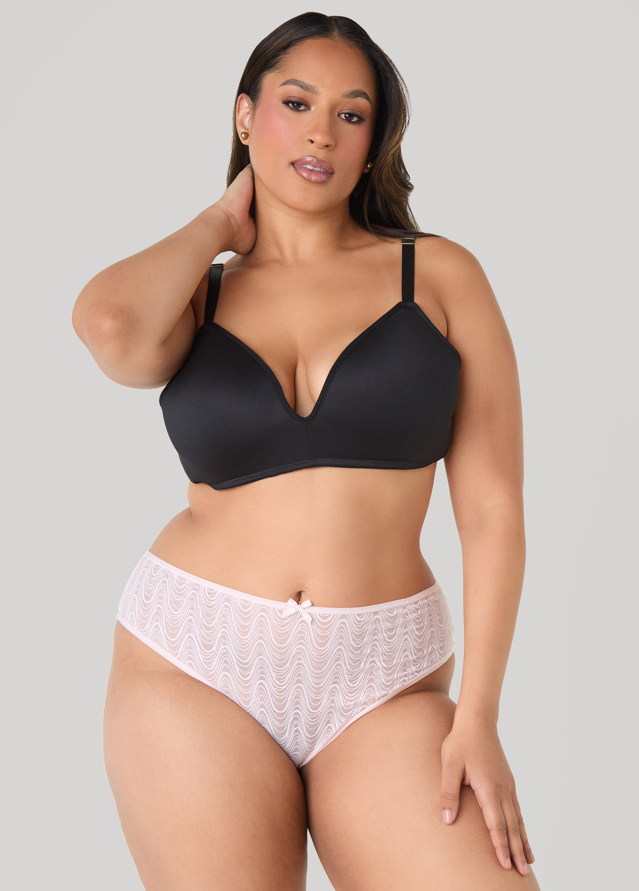 Wave Bikini Briefs Black | Ashley Stewart