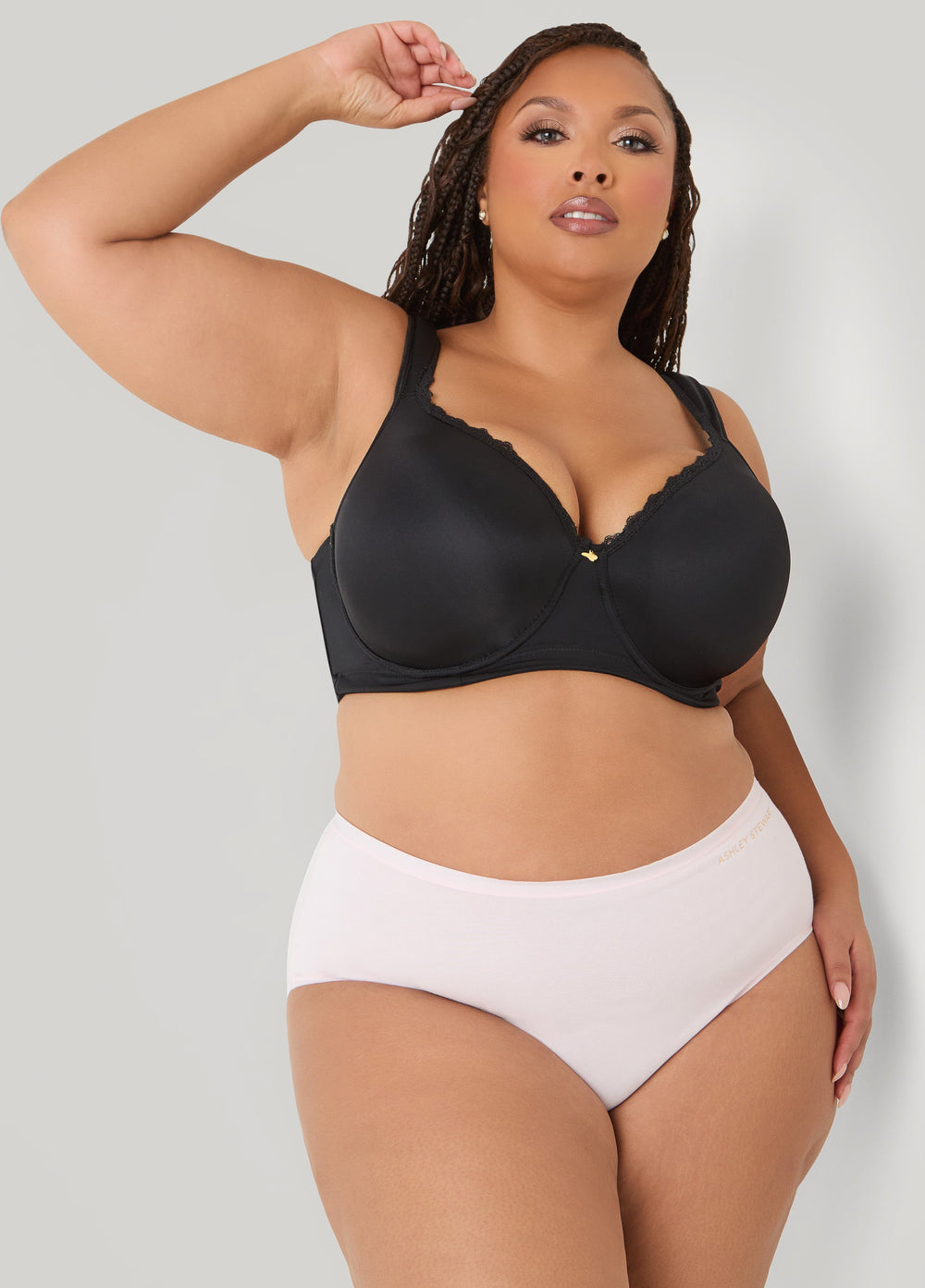 Full Coverage Stretch Cotton Briefs Egret | Ashley Stewart