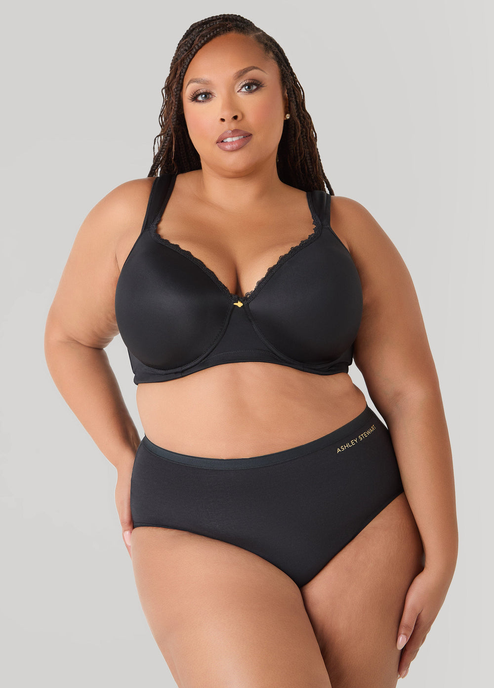 Full Coverage Stretch Cotton Briefs Egret | Ashley Stewart