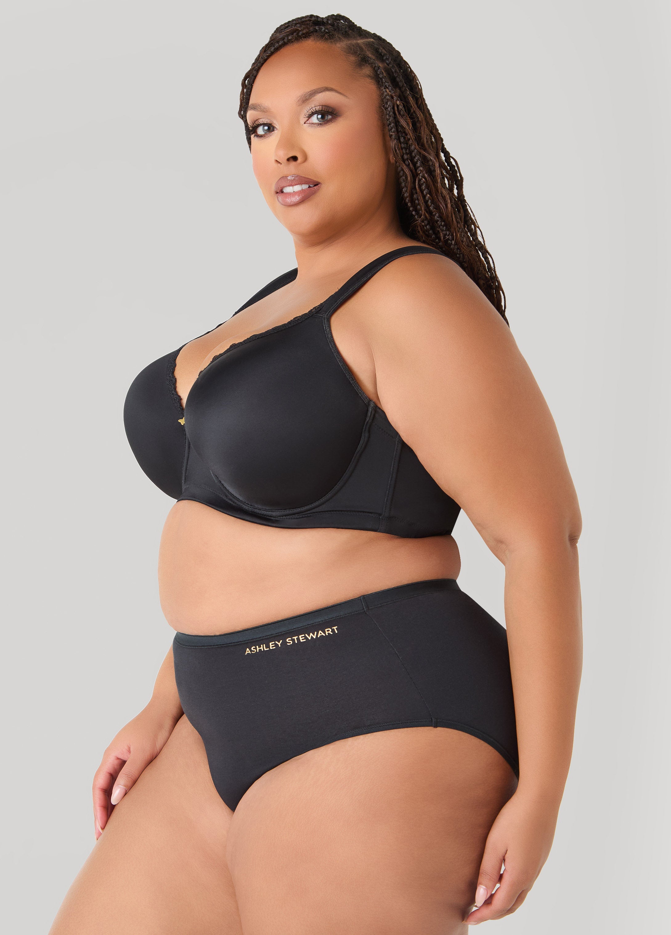 Full Coverage Stretch Cotton Briefs Egret | Ashley Stewart