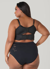 Seamless Cutout High Waist Briefs Black | Ashley Stewart