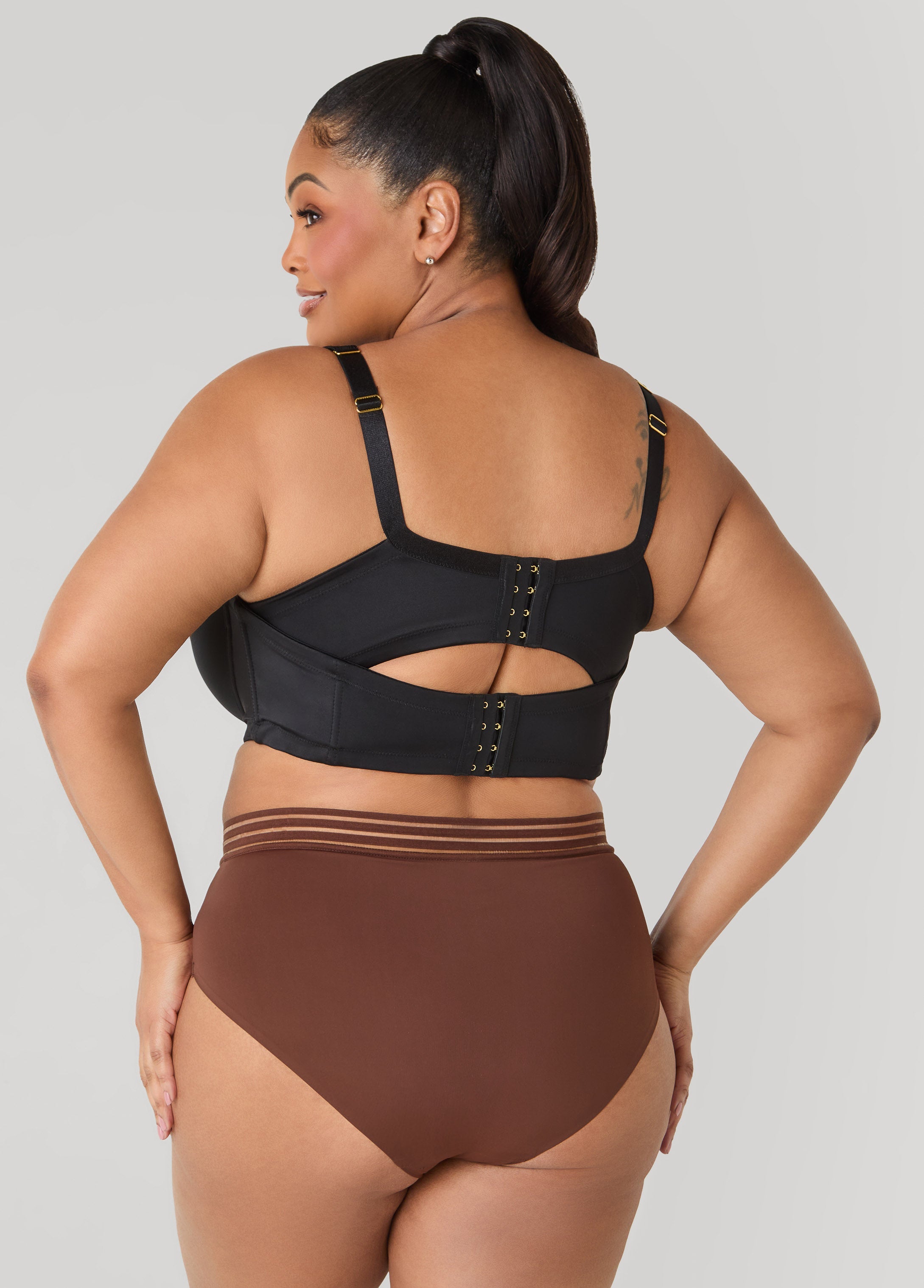Sheer Striped Microfiber Briefs Calypso Coral | Ashley Stewart