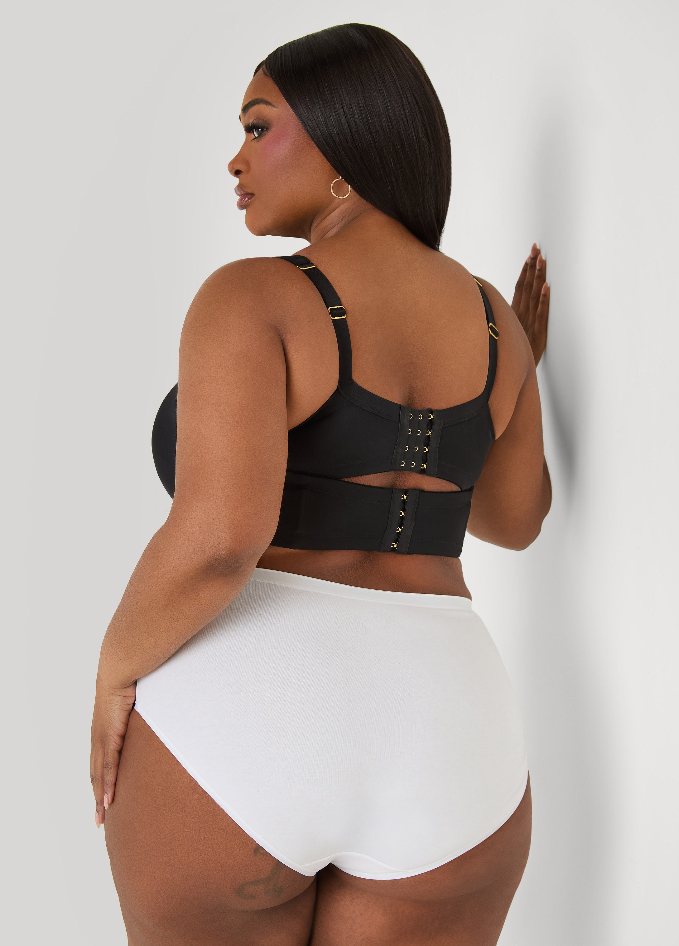 Stretch Cotton Briefs Black | Ashley Stewart