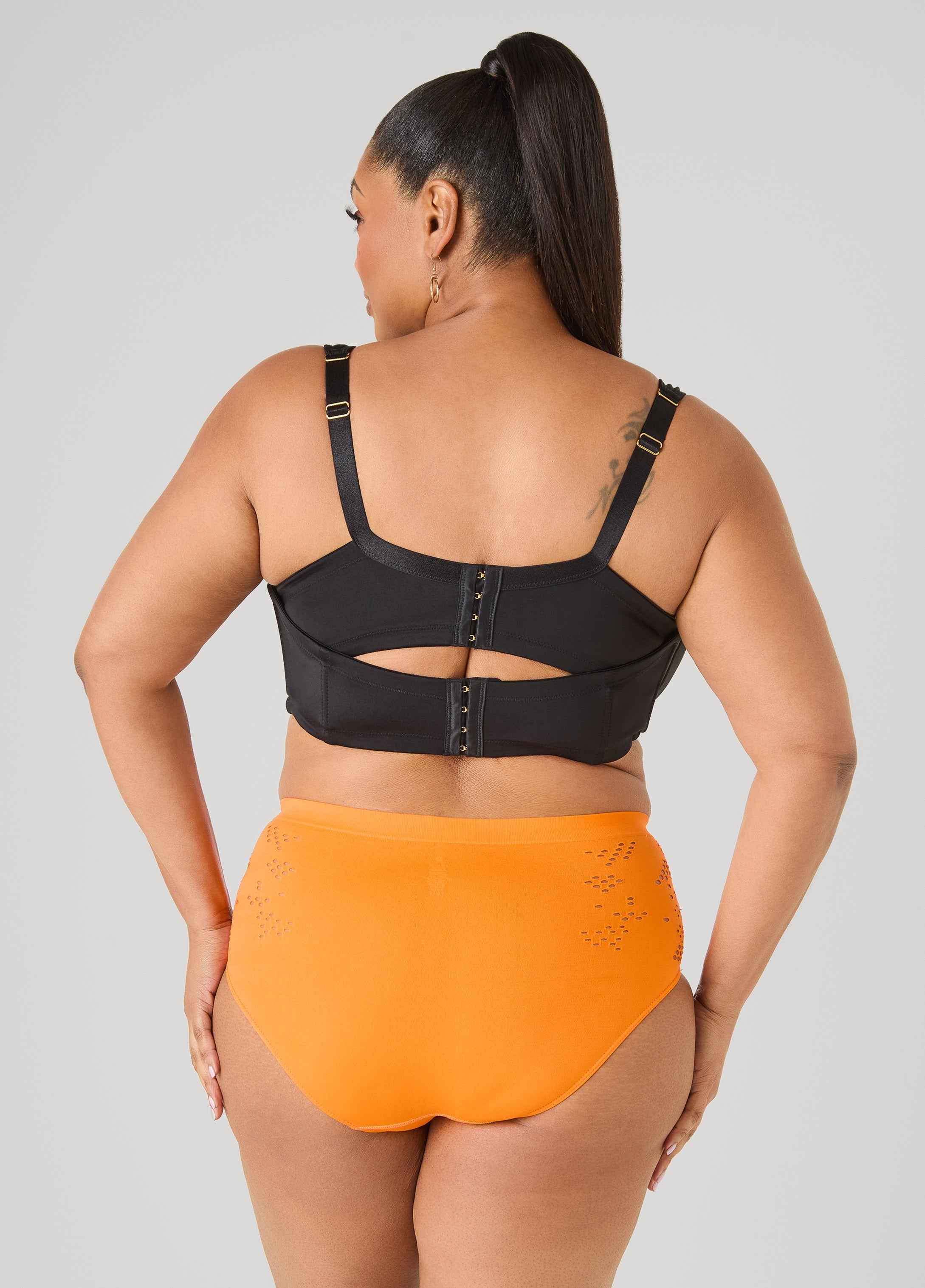 Cutout Seamless High Waist Briefs Persimmon Orange | Ashley Stewart