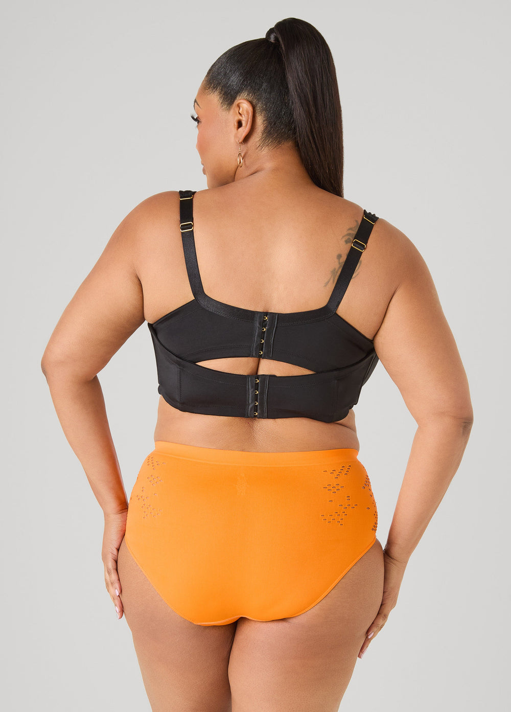 Cutout Seamless High Waist Briefs Persimmon Orange | Ashley Stewart