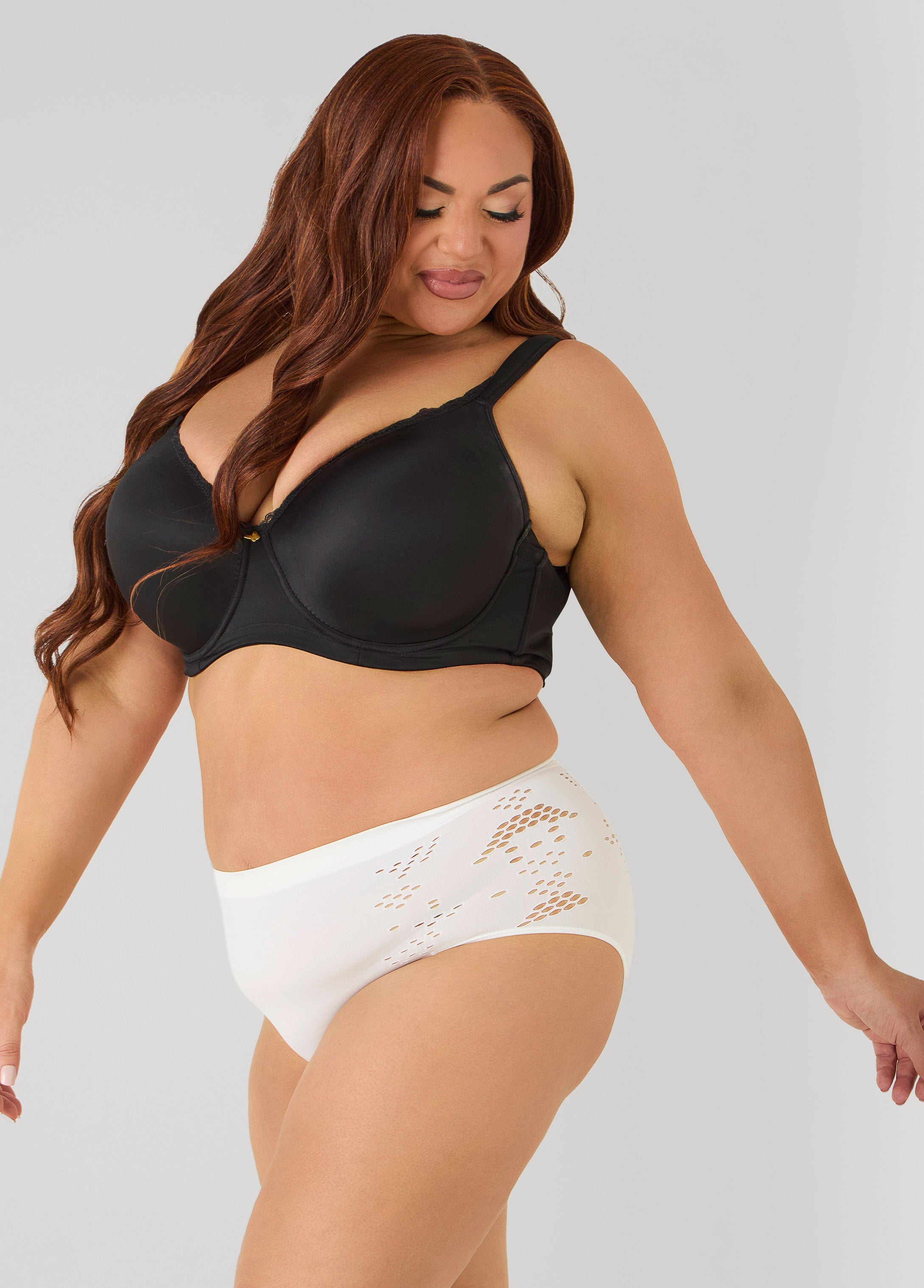 Cutout Seamless High Waist Briefs Persimmon Orange | Ashley Stewart