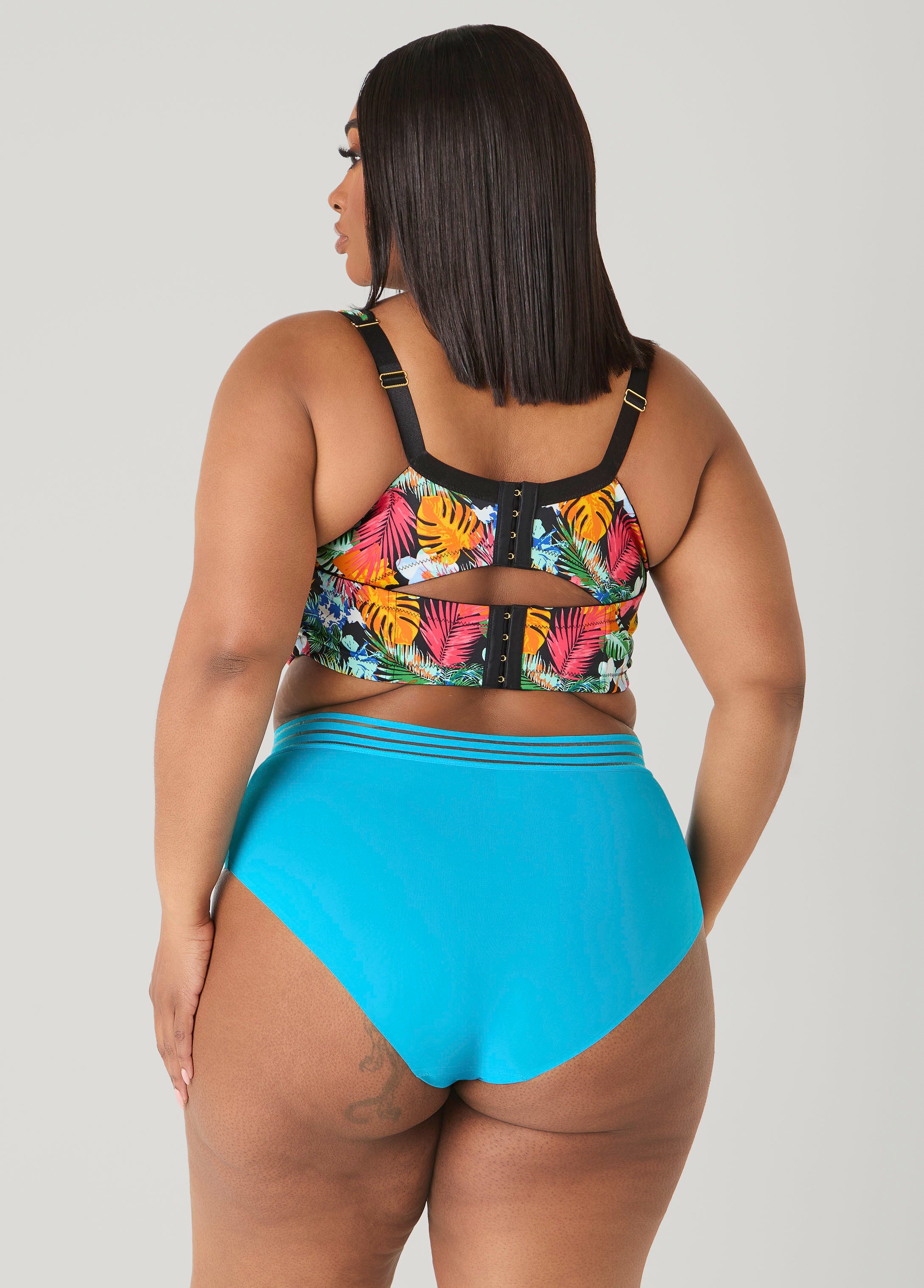 Sheer Waist Microfiber Briefs Caribbean Sea | Ashley Stewart